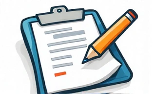 Icona di un modulo di contatto con una penna e carta