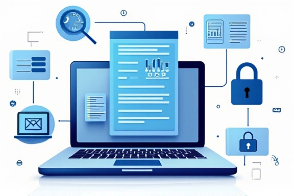 Illustrazione che mostra vari modi di utilizzare i dati, con icone di analisi, comunicazione e sicurezza